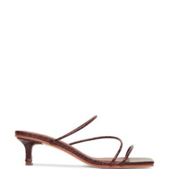 St. Agni Brown Croc-Embossed Heels - Picture 4 of 13